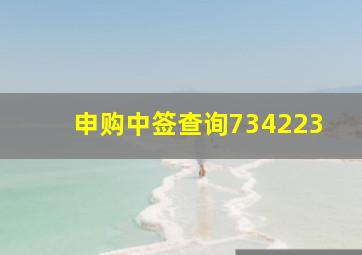 申购中签查询734223