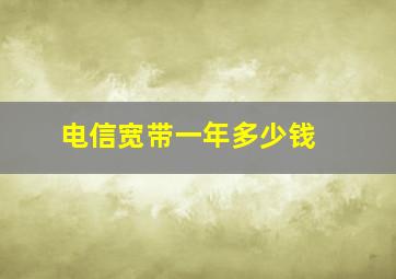 电信宽带一年多少钱 