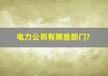 电力公司有哪些部门?