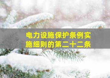 电力设施保护条例实施细则的第二十二条