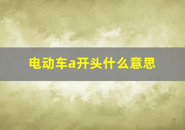 电动车a开头什么意思