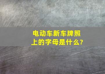 电动车新车牌照上的字母是什么?