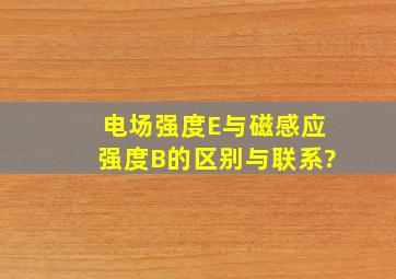 电场强度E与磁感应强度B的区别与联系?