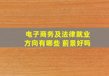 电子商务及法律就业方向有哪些 前景好吗