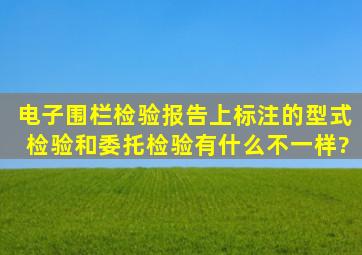 电子围栏检验报告上标注的型式检验和委托检验有什么不一样?