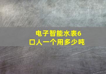 电子智能水表6口人一个用多少吨