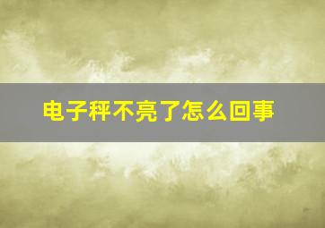 电子秤不亮了怎么回事