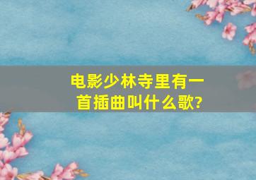 电影《少林寺》里有一首插曲叫什么歌?