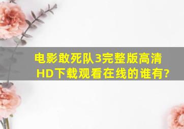 电影《敢死队3》完整版高清HD下载观看在线的谁有?