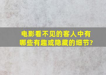 电影《看不见的客人》中有哪些有趣或隐藏的细节?