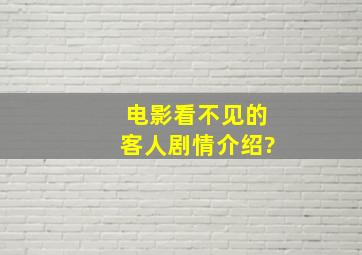 电影《看不见的客人》剧情介绍?