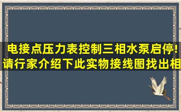 电接点压力表控制三相水泵启停!请行家介绍下此实物接线图找出相应