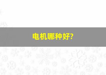 电机哪种好?