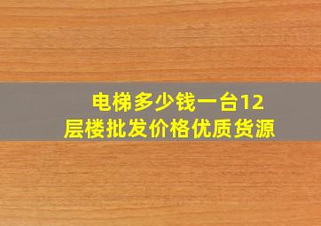 电梯多少钱一台12层楼批发价格优质货源