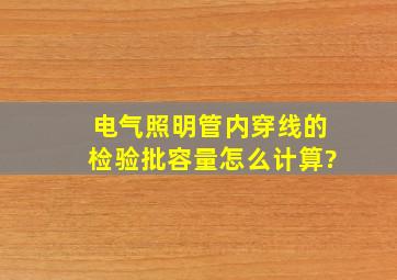 电气照明管内穿线的检验批容量怎么计算?