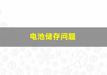 电池储存问题