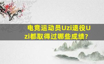 电竞运动员Uzi退役,Uzi都取得过哪些成绩?