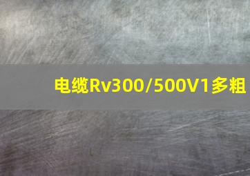 电缆Rv300/500V1多粗