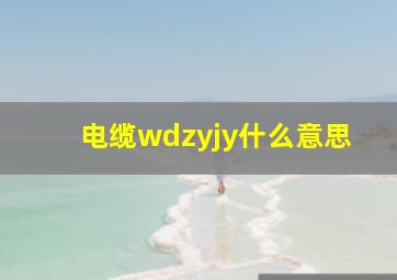 电缆wdzyjy什么意思