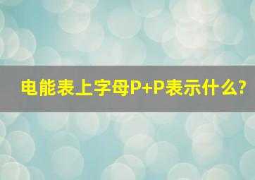 电能表上字母P+P表示什么?