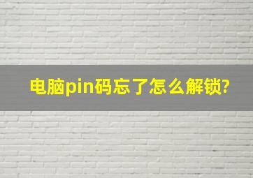 电脑pin码忘了怎么解锁?