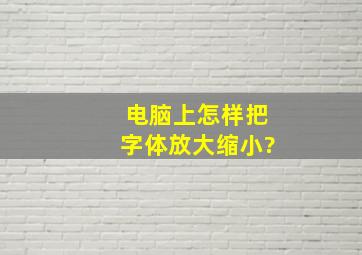 电脑上怎样把字体放大缩小?