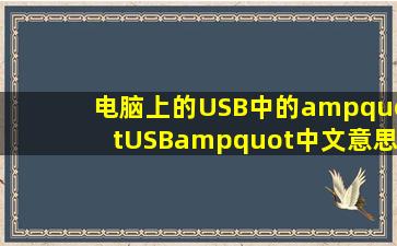 电脑上的USB中的"USB"中文意思是什么?