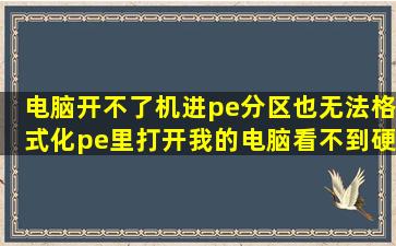 电脑开不了机,进pe分区也无法格式化,pe里打开我的电脑看不到硬盘,,...