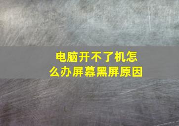 电脑开不了机怎么办屏幕黑屏原因