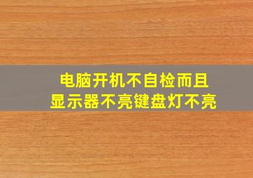 电脑开机不自检而且显示器不亮键盘灯不亮