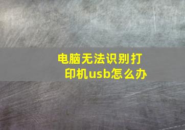 电脑无法识别打印机usb怎么办