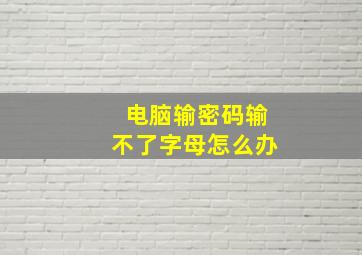 电脑输密码输不了字母怎么办