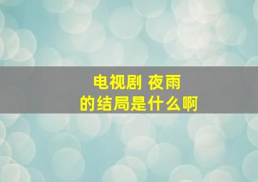 电视剧 夜雨 的结局是什么啊