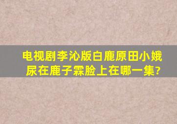 电视剧(李沁版)白鹿原田小娥尿在鹿子霖脸上在哪一集?