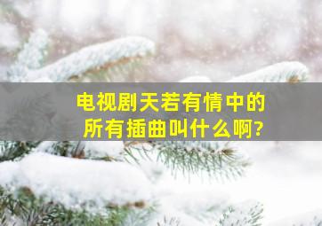 电视剧《天若有情》中的所有插曲叫什么啊?