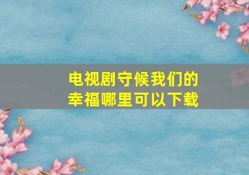 电视剧《守候我们的幸福》哪里可以下载