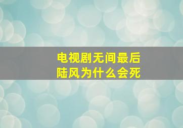 电视剧《无间》最后陆风为什么会死