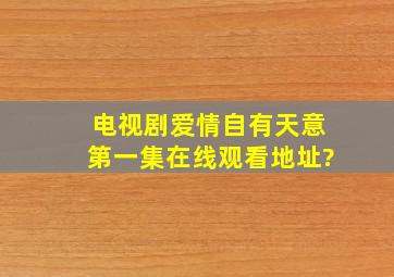 电视剧《爱情自有天意》第一集在线观看地址?