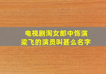 电视剧淘女郎中饰演梁飞的演员叫甚么名字