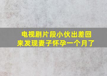 电视剧片段小伙出差回来发现妻子怀孕一个月了