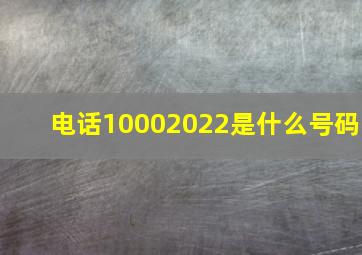 电话10002022是什么号码