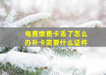 电费缴费卡丢了怎么办,补卡需要什么证件