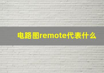 电路图remote代表什么(