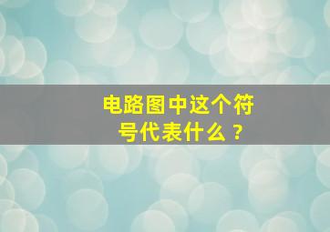 电路图中这个符号代表什么 ?