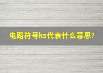 电路符号ks代表什么意思?