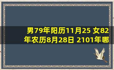 男79年阳历11月25 女82年农历8月28日 2101年哪天结婚好