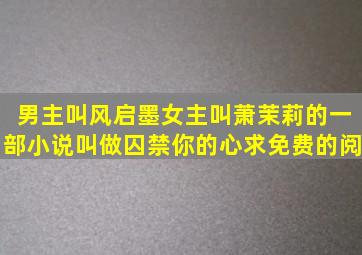 男主叫风启墨,女主叫萧茉莉的一部小说,叫做囚禁你的心,求免费的阅