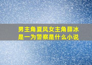 男主角夏风女主角薛冰是一为警察是什么小说(