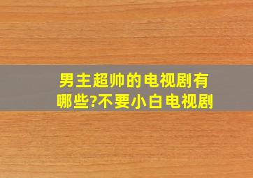 男主超帅的电视剧有哪些?不要小白电视剧、、、