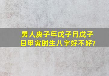 男人庚子年,戊子月,戊子日,甲寅时生八字好不好?